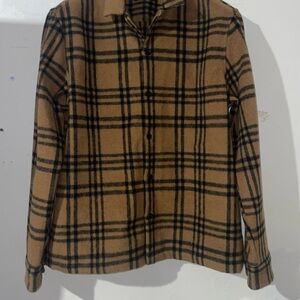 Men All Saints Tan and Black Blazer Classic Check Pattern